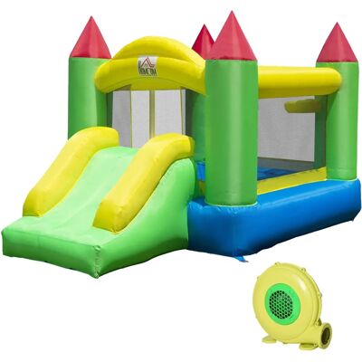 HOMCOM Bouncy Castle Blue Slide - Inflatable Jumper for Kids HOMCOM Bouncy Castle Blue Slide - Inflatable Jumper for Kids