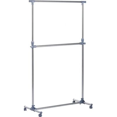 Homcom Clothes Rail Two Tier Adjustable Stand - Clothes Rail Homcom Clothes Rail Two Tier Adjustable Stand - Clothes Rail
