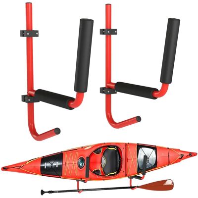 HOMCOM Heavy Duty Kayak Wall Mount Rack - Supports 50kg HOMCOM Heavy Duty Kayak Wall Mount Rack - Supports 50kg
