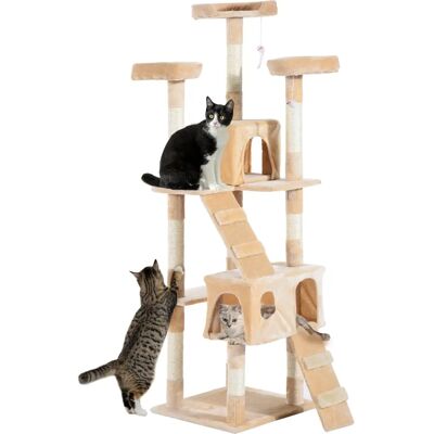 PawHut Deluxe Cat Tree - Cream - Climbing Tower Activity Centre PawHut Deluxe Cat Tree - Cream - Climbing Tower Activity Centre