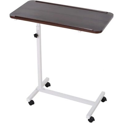 HOMCOM Portable Overbed/Chair Table Sofa Side Notebook Laptop Desk PC Stand Height Adjustable - Brown HOMCOM Portable Overbed/Chair Table Sofa Side Notebook Laptop Desk PC Stand Height Adjustable - Brown
