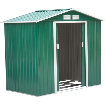 Abri de jardin Outsunny Vert - Avec Serrure et Ventilation - Publicité Abri de jardin Outsunny Vert - Avec Serrure et Ventilation - Publicité