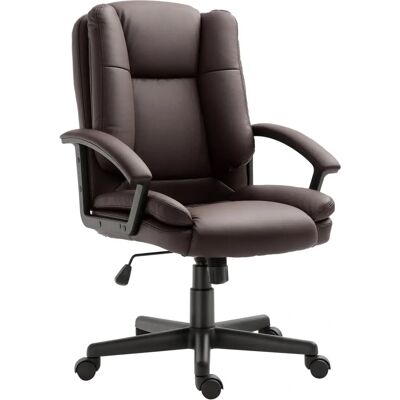 HOMCOM Office Chair - Adjustable Height, Brown, Swivel, Unisex HOMCOM Office Chair - Adjustable Height, Brown, Swivel, Unisex