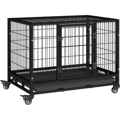 PawHut - Heavy Duty Cage - 38in - Wheels - Pet Cage PawHut - Heavy Duty Cage - 38in - Wheels - Pet Cage