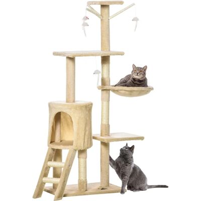 PawHut Beige Cat Tree - Multi-level Activity Center with Condo & Perch PawHut Beige Cat Tree - Multi-level Activity Center with Condo & Perch