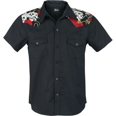 Banned Alternative Skull Rose Hemd - M-XL - Schwarz - Kurzarm Banned Alternative Skull Rose Hemd - M-XL - Schwarz - Kurzarm
