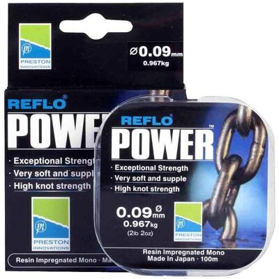 Ligne Preston Innovations Reflo Power 100m - Transparente, 14 Tailles - Publicité Ligne Preston Innovations Reflo Power 100m - Transparente, 14 Tailles - Publicité