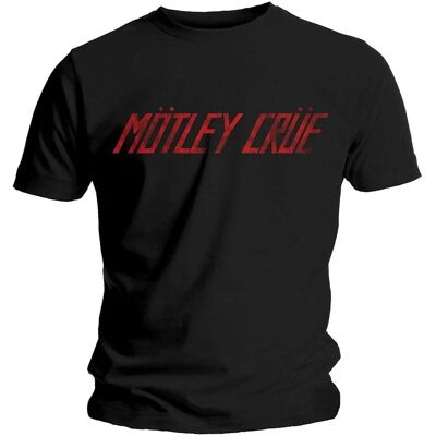 Motley Crue Svart Sliten Logo T-shirt - T-shirt Motley Crue Svart Sliten Logo T-shirt - T-shirt
