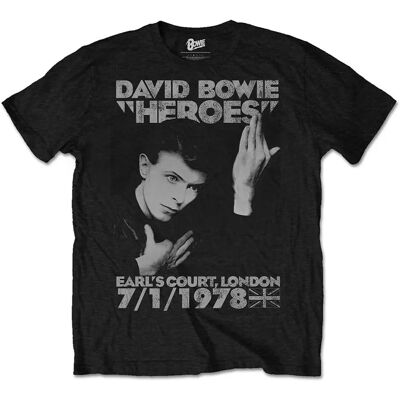 HeyRusty David Bowie - Heroes Earls Court Svart XXL T-shirt HeyRusty David Bowie - Heroes Earls Court Svart XXL T-shirt