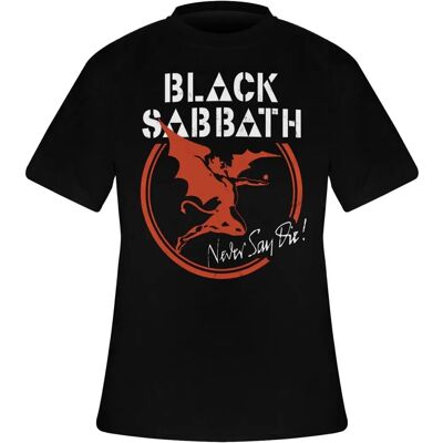 Black Sabbath - Never Say Die - Svart T-shirt med Slitet Logotyp Black Sabbath - Never Say Die - Svart T-shirt med Slitet Logotyp