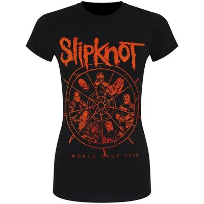 Dam Slipknot T-shirt - Hjulet - Svart - Medium Dam Slipknot T-shirt - Hjulet - Svart - Medium