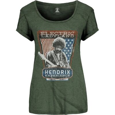Jimi Hendrix Green Electric Ladyland Skinny Fit T-shirt Jimi Hendrix Green Electric Ladyland Skinny Fit T-shirt