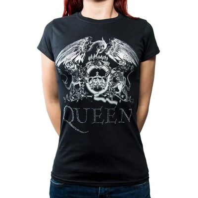 Queen Black Diamante Crest T-shirt - T-shirt Queen Black Diamante Crest T-shirt - T-shirt