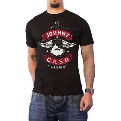 HeyRusty Johnny Cash - Winged Guitar Black T-shirt - Rock Off HeyRusty Johnny Cash - Winged Guitar Black T-shirt - Rock Off