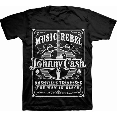 Johnny Cash Music Rebel Svart Small - T-shirt Johnny Cash Music Rebel Svart Small - T-shirt