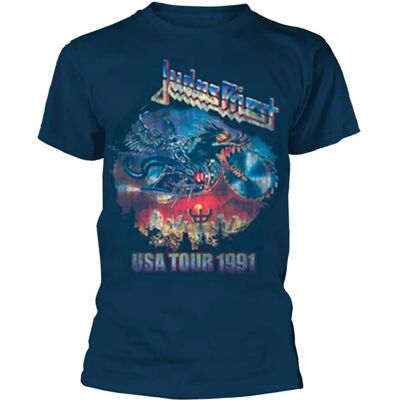 Judas Priest Painkiller US Tour 91 Marinblå T-shirt - T-shirt Judas Priest Painkiller US Tour 91 Marinblå T-shirt - T-shirt