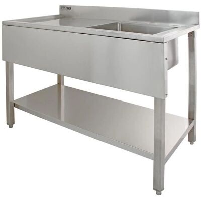 KuKoo Edelstahl Gewerbespüle - Linker Ablauf - 120x60x90cm - Küchenspüle KuKoo Edelstahl Gewerbespüle - Linker Ablauf - 120x60x90cm - Küchenspüle