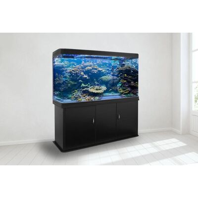 MonsterShop Fish Tank Large Black 4ft 300L Aquarium Cabinet with LED Light MonsterShop Fish Tank Large Black 4ft 300L Aquarium Cabinet with LED Light