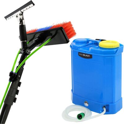 MAXBLAST 30ft Water Fed Window Cleaning Kit - Backpack & Telescopic Pole MAXBLAST 30ft Water Fed Window Cleaning Kit - Backpack & Telescopic Pole