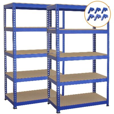 Monster Marke T-RAX Blaue Lagerregale - 5 Ebenen, 75x150x30cm Monster Marke T-RAX Blaue Lagerregale - 5 Ebenen, 75x150x30cm