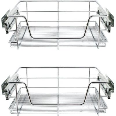 Ceste di stoccaggio a scomparsa KuKoo - Argento - 500mm Larghezza - Unisex Ceste di stoccaggio a scomparsa KuKoo - Argento - 500mm Larghezza - Unisex