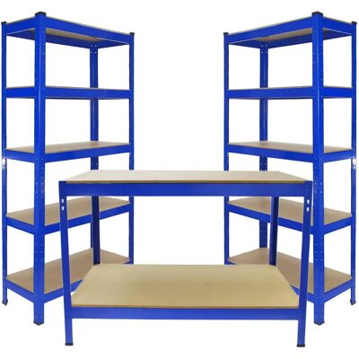 Monster Brand Heavy Duty Blue Storage Shelving & Workbench - 75cm & 120cm Monster Brand Heavy Duty Blue Storage Shelving & Workbench - 75cm & 120cm