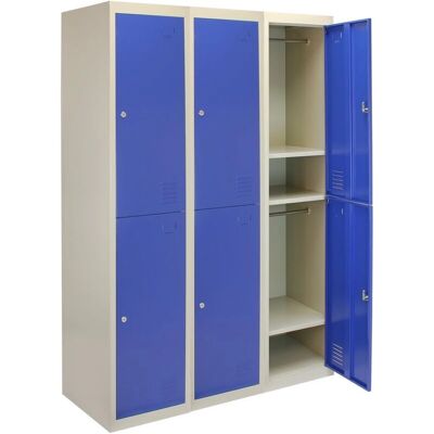 MonsterShop Steel Storage Lockers - Secure 3x2 Doors Gym Metal MonsterShop Steel Storage Lockers - Secure 3x2 Doors Gym Metal