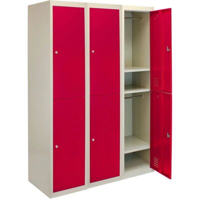 MonsterShop Armadietti in Acciaio - 2 Porte Rosse - Spazio Sicuro MonsterShop Armadietti in Acciaio - 2 Porte Rosse - Spazio Sicuro