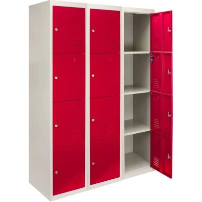 Szafki stalowe MonsterShop - 4 drzwi, niebieskie - Bezpieczne przechowywanie w siłowniach i szkołach Szafki stalowe MonsterShop - 4 drzwi, niebieskie - Bezpieczne przechowywanie w siłowniach i szkołach