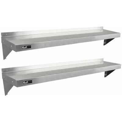 KuKoo Stainless Steel Shelves - 1500mm Wall Shelf for Kitchen & Catering KuKoo Stainless Steel Shelves - 1500mm Wall Shelf for Kitchen & Catering