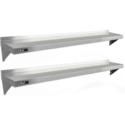 KuKoo Stainless Steel Shelves 1940mm - Wall Shelf for Kitchen & Catering KuKoo Stainless Steel Shelves 1940mm - Wall Shelf for Kitchen & Catering