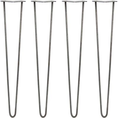 SKISKI 28" Hairpin Legs - Raw Steel, Set of 4 SKISKI 28" Hairpin Legs - Raw Steel, Set of 4