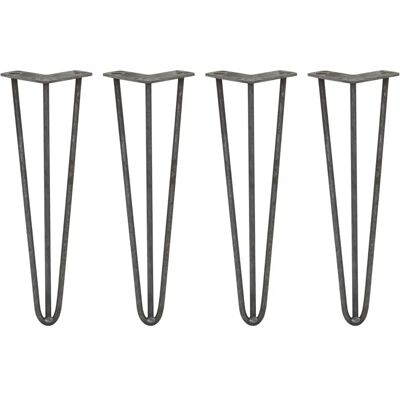 Gambe a forcella SKISKI - 16" Acciaio grezzo - 3 Sporgenze - Set di 4 Gambe a forcella SKISKI - 16" Acciaio grezzo - 3 Sporgenze - Set di 4