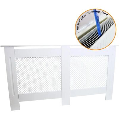 MonsterShop White MDF Radiator Cover - 1515mm - Modern Shelf MonsterShop White MDF Radiator Cover - 1515mm - Modern Shelf