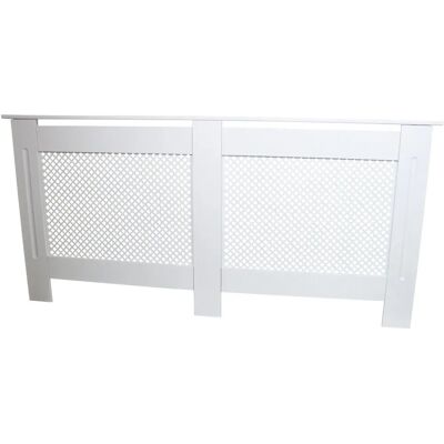 MonsterShop Biała osłona grzejnika MDF z nowoczesną kratką - Osłona grzejnika MonsterShop Biała osłona grzejnika MDF z nowoczesną kratką - Osłona grzejnika