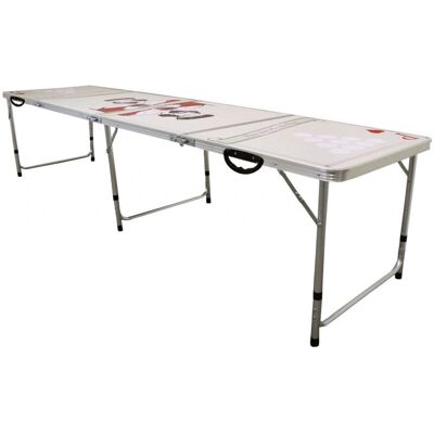 MonsterShop Biały 8FT Składany Stół do Beer Ponga - Sport i Gry na Świeżym Powietrzu MonsterShop Biały 8FT Składany Stół do Beer Ponga - Sport i Gry na Świeżym Powietrzu