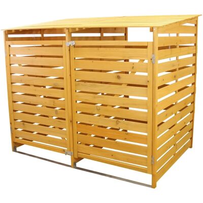 MonsterShop Wooden Wheelie Bin Storage - Brown - Outdoor Garden MonsterShop Wooden Wheelie Bin Storage - Brown - Outdoor Garden
