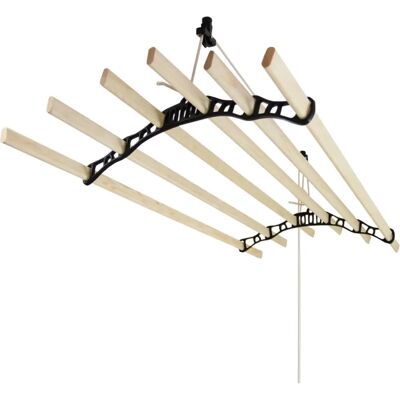 MonsterShop Ceiling Clothes Airer - 1.4m Black - Traditional & Eco-Friendly MonsterShop Ceiling Clothes Airer - 1.4m Black - Traditional & Eco-Friendly
