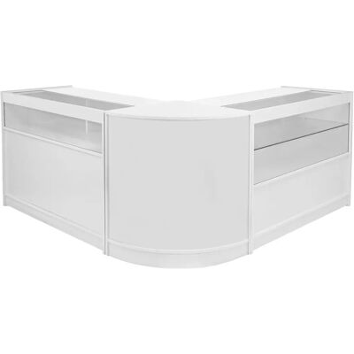 Ensemble d'Affichage Commercial - Comptoirs Modulaires Blancs - B1200, C1200, CM60 - Magasin - Publicité Ensemble d'Affichage Commercial - Comptoirs Modulaires Blancs - B1200, C1200, CM60 - Magasin - Publicité