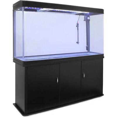 Monster Shop - Aquarium 300 Liter mit Schwarzständer, Verstellbarer Heizstab, Filter, LED Monster Shop - Aquarium 300 Liter mit Schwarzständer, Verstellbarer Heizstab, Filter, LED