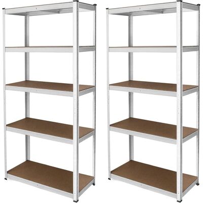 MonsterShop 2x 5-tasoiset Valkoiset Säilytys-hyllyt MonsterShop 2x 5-tasoiset Valkoiset Säilytys-hyllyt