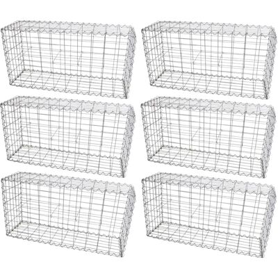 Panier de Gabions en Acier Galvanisé MonsterShop - Argent - Pack de 6 - Publicité Panier de Gabions en Acier Galvanisé MonsterShop - Argent - Pack de 6 - Publicité