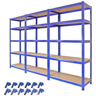 Monster Racking 3 x Metalowe Półki Niebieskie - Regały do Garażu i Magazynu Monster Racking 3 x Metalowe Półki Niebieskie - Regały do Garażu i Magazynu