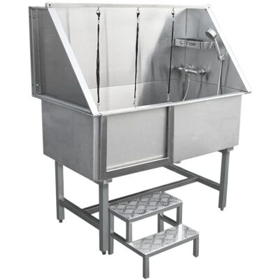 MonsterShop 600mm Stainless Steel Pet Bath - Professional Grooming Station MonsterShop 600mm Stainless Steel Pet Bath - Professional Grooming Station