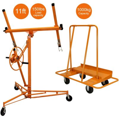 Podnośnik do płyt gipsowych 11 ft i wózek - Ciężki podnośnik i transport paneli Podnośnik do płyt gipsowych 11 ft i wózek - Ciężki podnośnik i transport paneli
