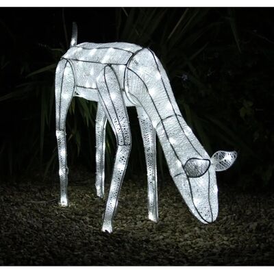 MonsterShop Duży Biały Oświetlony Renifer MonsterShop Duży Biały Oświetlony Renifer