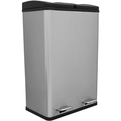 MonsterShop Hopea 60L Kaksinkertainen Poljinroskis - Kierrätys & Jäte MonsterShop Hopea 60L Kaksinkertainen Poljinroskis - Kierrätys & Jäte