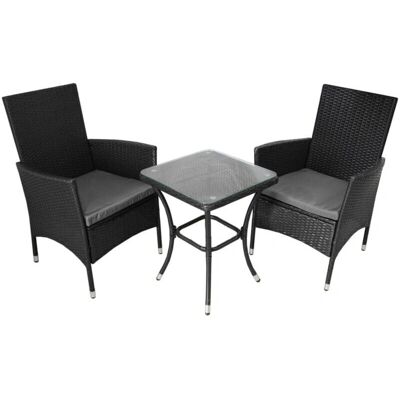 Zestaw Bistro z Czarnym Rattanem Jardí dla 2 osób - Meble ogrodowe Zestaw Bistro z Czarnym Rattanem Jardí dla 2 osób - Meble ogrodowe