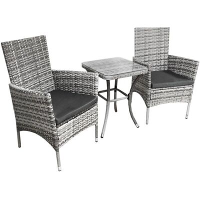 Jardà Light Grey Rattan Bistro Set - Garden Furniture Jardà Light Grey Rattan Bistro Set - Garden Furniture