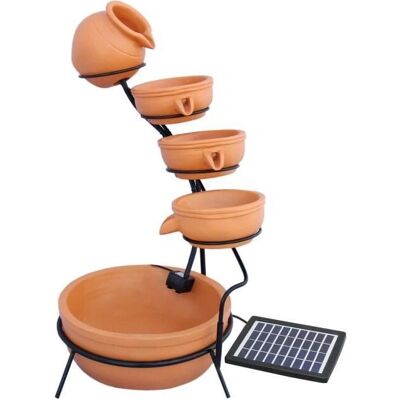 MonsterShop Fontaine d'eau en terrasse en terre cuite - Jardin solaire - Publicité MonsterShop Fontaine d'eau en terrasse en terre cuite - Jardin solaire - Publicité